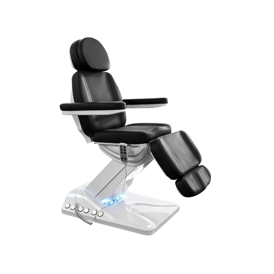 BeautéSync® Electric Aesthetic Bed front view – adjustable facial, spa and lash treatment chair with premium PU leather, ergonomic design, and foot control system